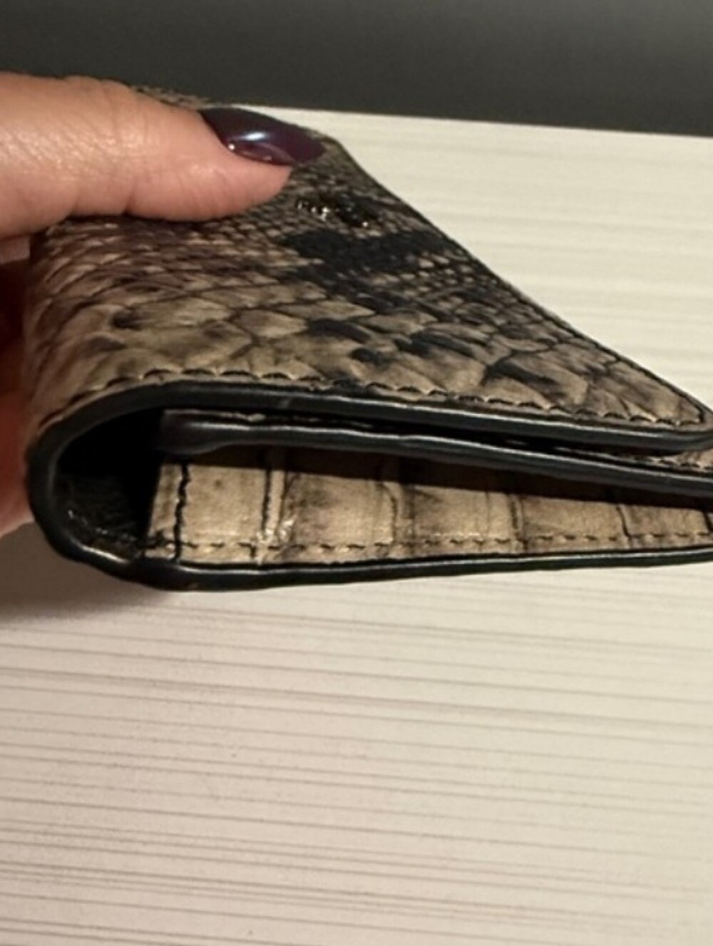 Coach Slim Soft Envelope Wallet featuring python-embossed leather - Picture 3 of 6